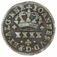 D. João V Meio Tostão (50 Réis) n/d, coroa de 5 arcos, prata